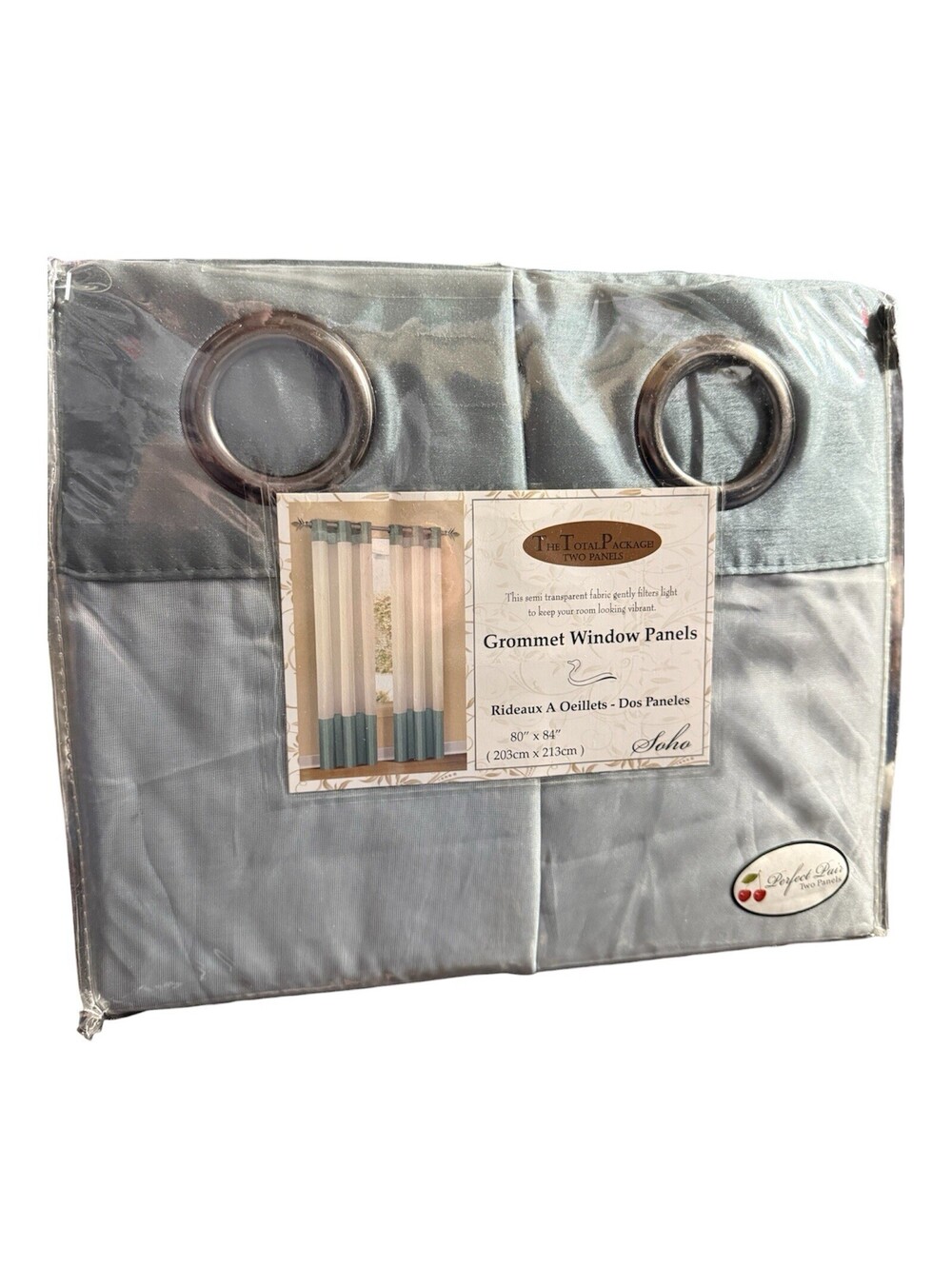 The Total Package 2 Panels Dark Aqua Blue Grommet Window Panels